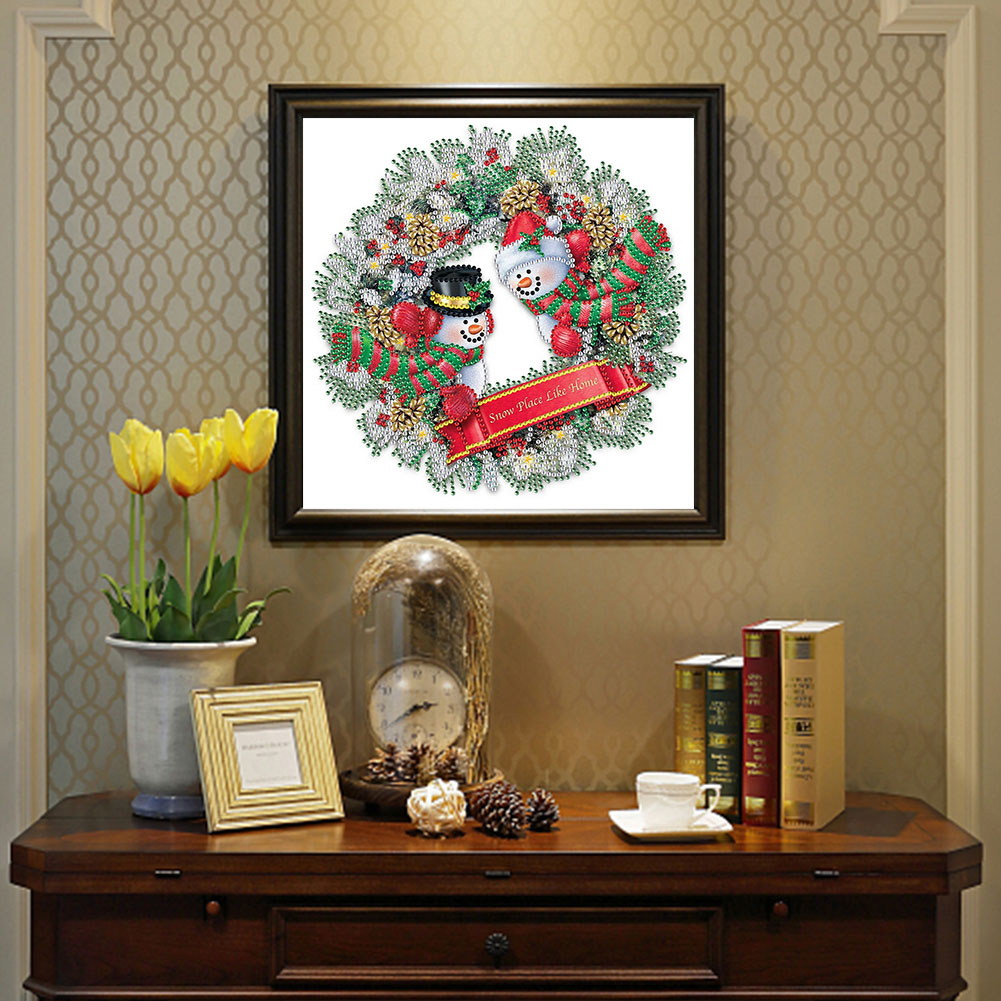 Wreath 30*30CM(Canvas) Special Shaped Drill Diamond Painting