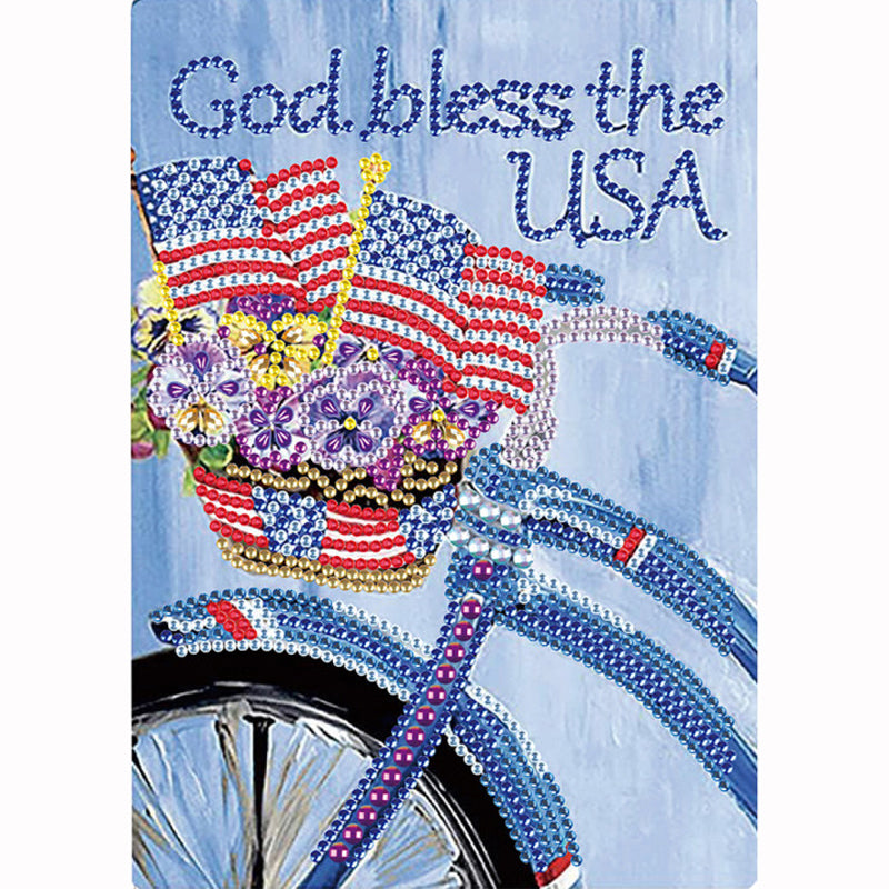 Flag Bike Flower Basket - Special Shaped Drill Diamond Painting 30*40CM