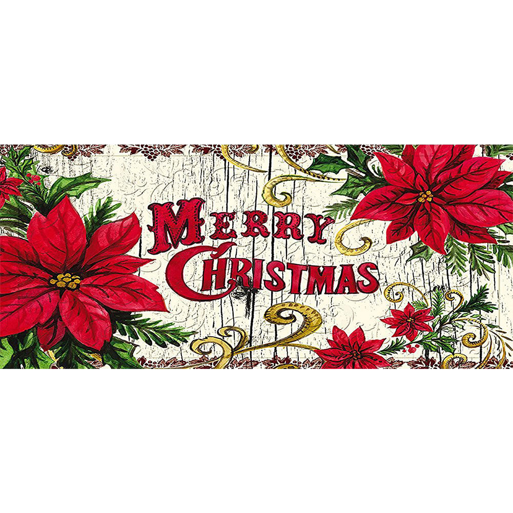 Christmas Flower - Full Round Drill Diamond Painting 80*35CM