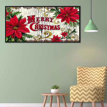 Christmas Flower - Full Round Drill Diamond Painting 80*35CM