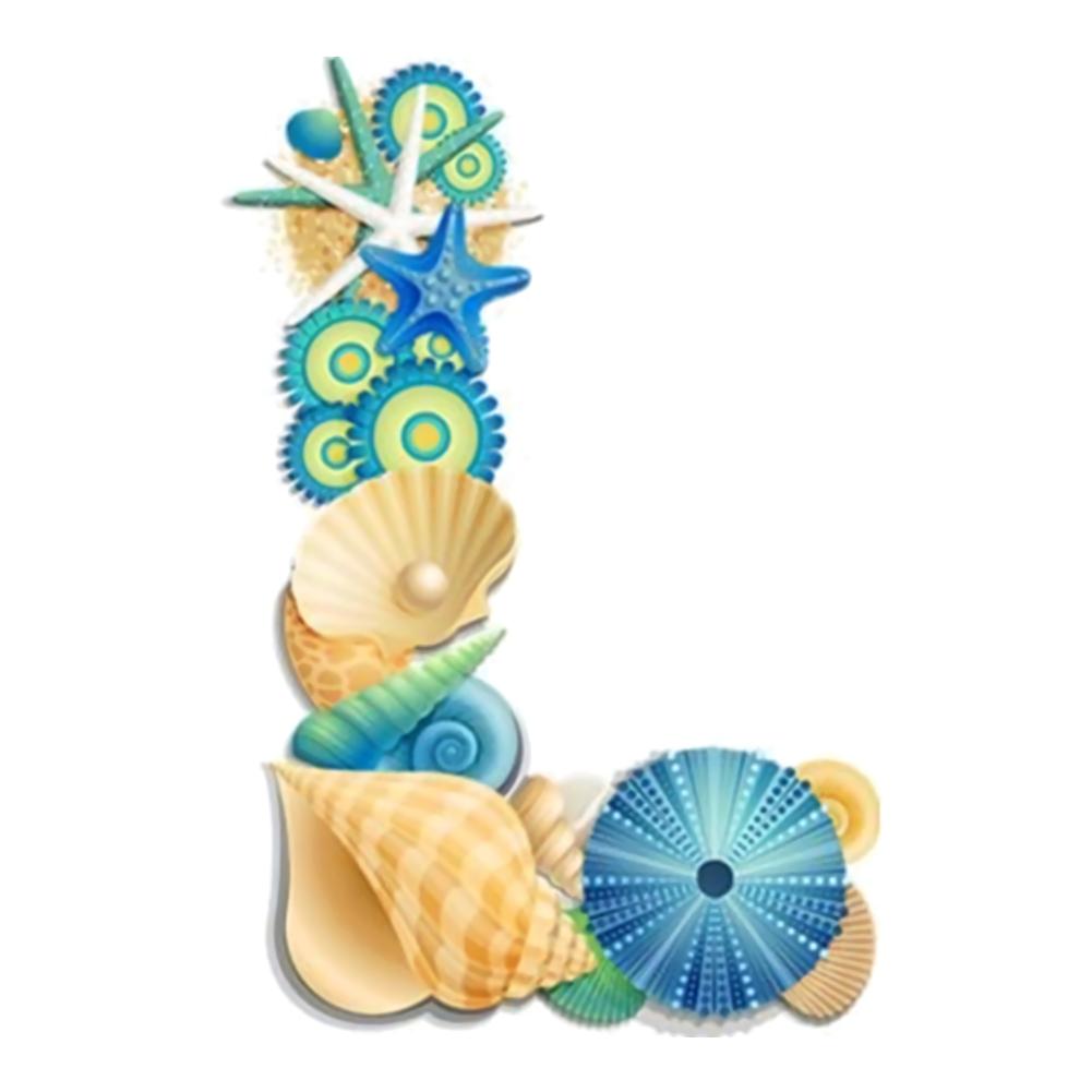 Seashell L letter - Full Round Drill Diamond Painting 30*30CM
