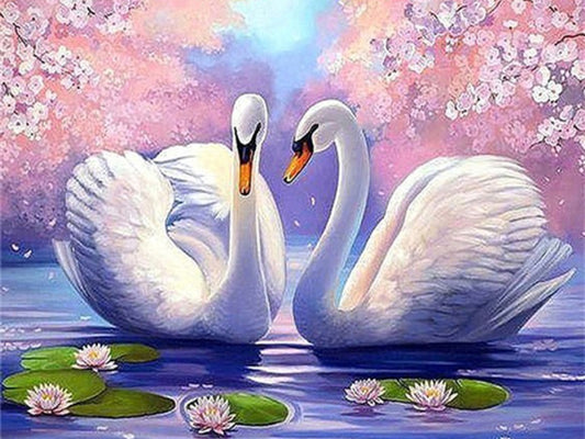 Beautiful Swan - Full Round Drill Diamond Painting 60*50CM