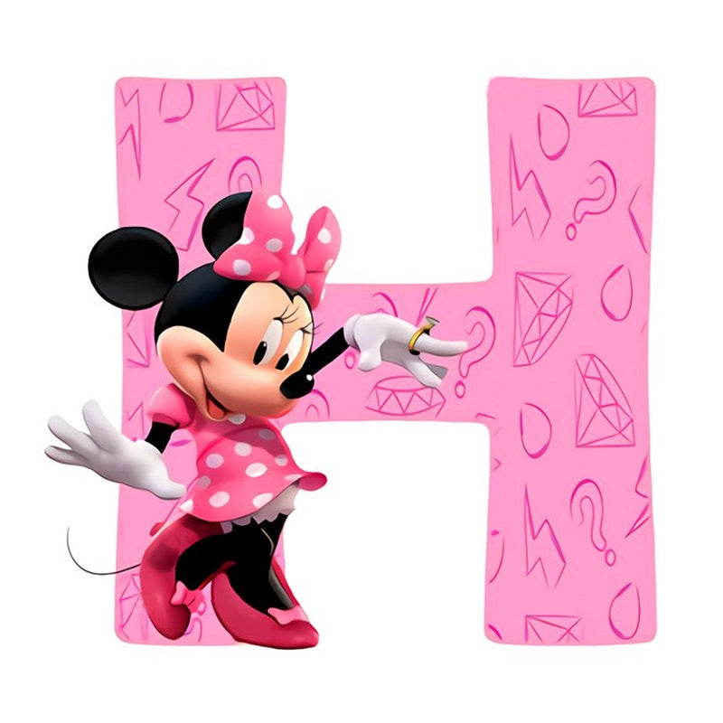 Mickey Mouse Letter H - Full Round Drill Diamond Painting 30*30CM