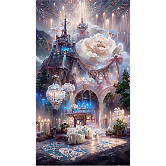 Pink Rose Manor - Full Square Drill Diamond Painting 40*70CM