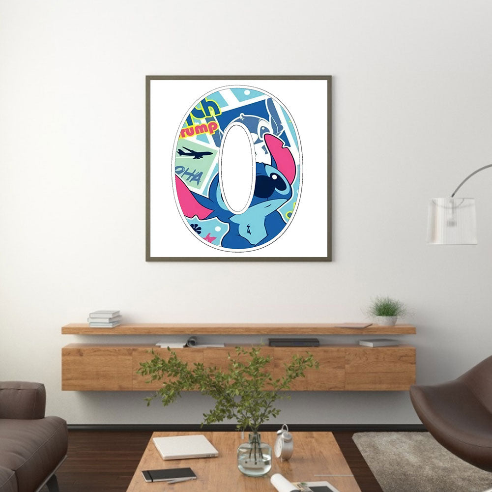 Stitch Letter O - Full Round Drill Diamond Painting 30*30CM