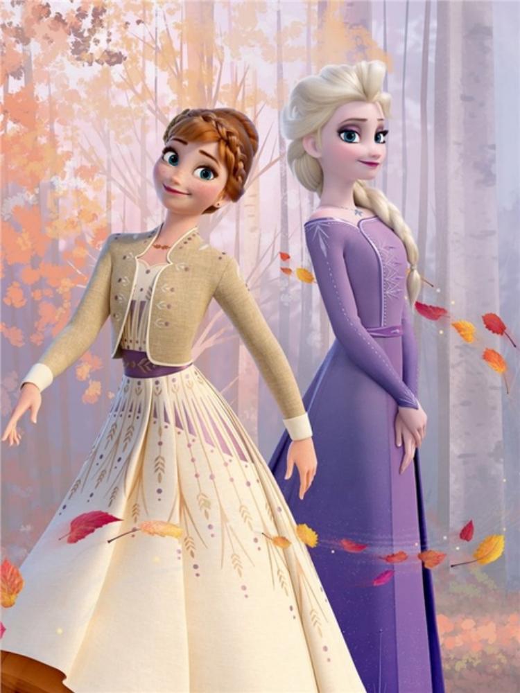 Frozen Anna And Elsa - Full Round Drill Diamond Painting 30*40CM