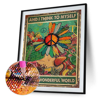 Colorful Flower Poster 40*50CM(Canvas) Full Round Drill Diamond Painting