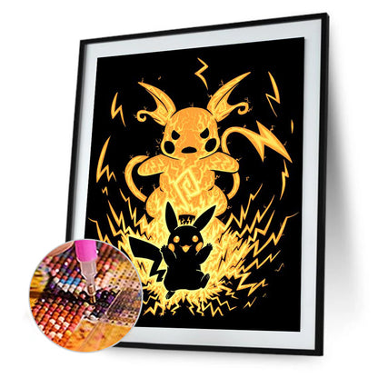 Pikachu Silhouette - Full Round Drill Diamond Painting 30*40CM