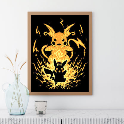 Pikachu Silhouette - Full Round Drill Diamond Painting 30*40CM