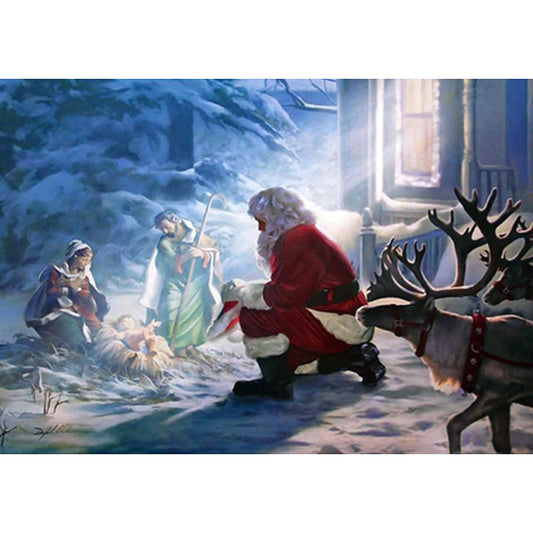 Santa Claus And Lady 40*30CM(Canvas) Full Square Drill Diamond Painting