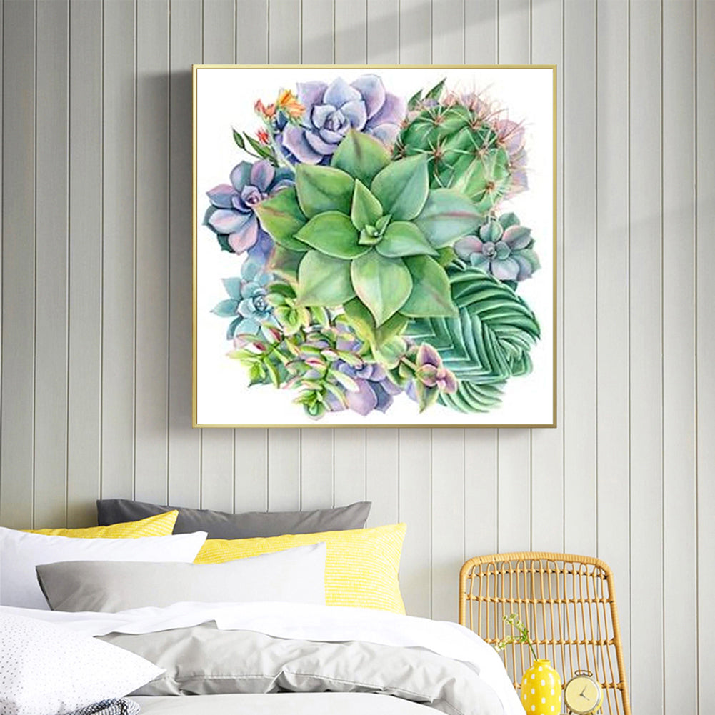 Succulents - Full Square Drill Diamond Painting 50*50CM