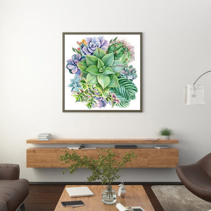 Succulents - Full Square Drill Diamond Painting 50*50CM