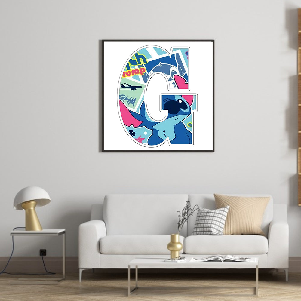 Stitch Letter G 30*30CM(Canvas) Full Round Drill Diamond Painting