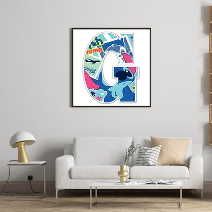 Stitch Letter G 30*30CM(Canvas) Full Round Drill Diamond Painting