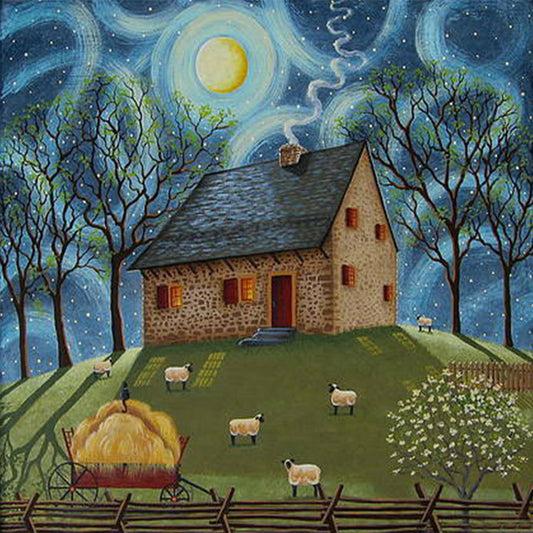 Abstract House - Full Round Drill Diamond Painting 40*40CM