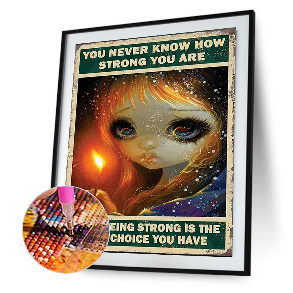 Big Eyes Doll English Poster Painting 40*50CM(Canvas) Full Round Drill Diamond Painting