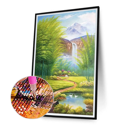 High Mountain Stream 40*80CM(Canvas) Full Square Drill Diamond Painting