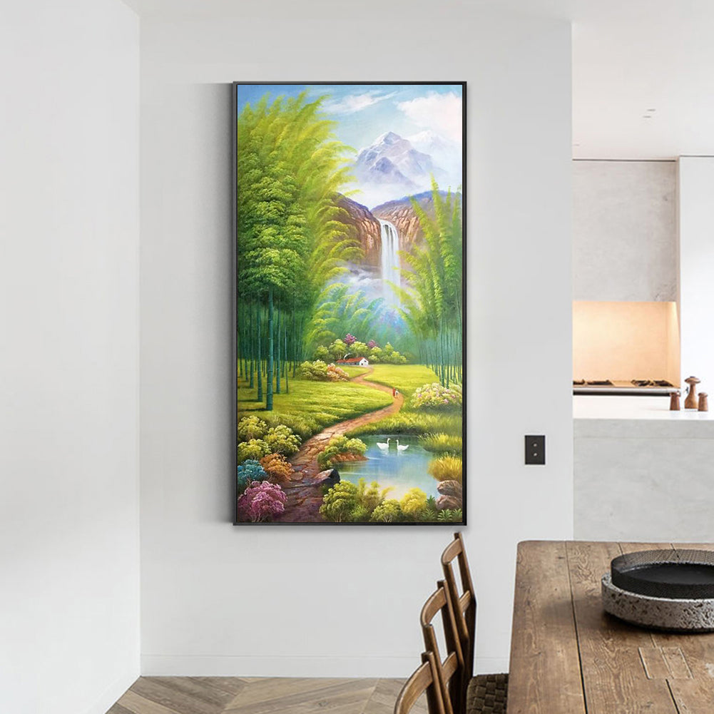 High Mountain Stream 40*80CM(Canvas) Full Square Drill Diamond Painting