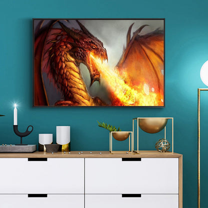 Fire Dragon 75*40CM(Canvas) Full Square Drill Diamond Painting