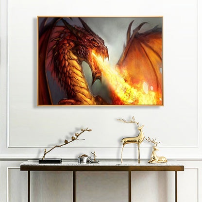 Fire Dragon 75*40CM(Canvas) Full Square Drill Diamond Painting