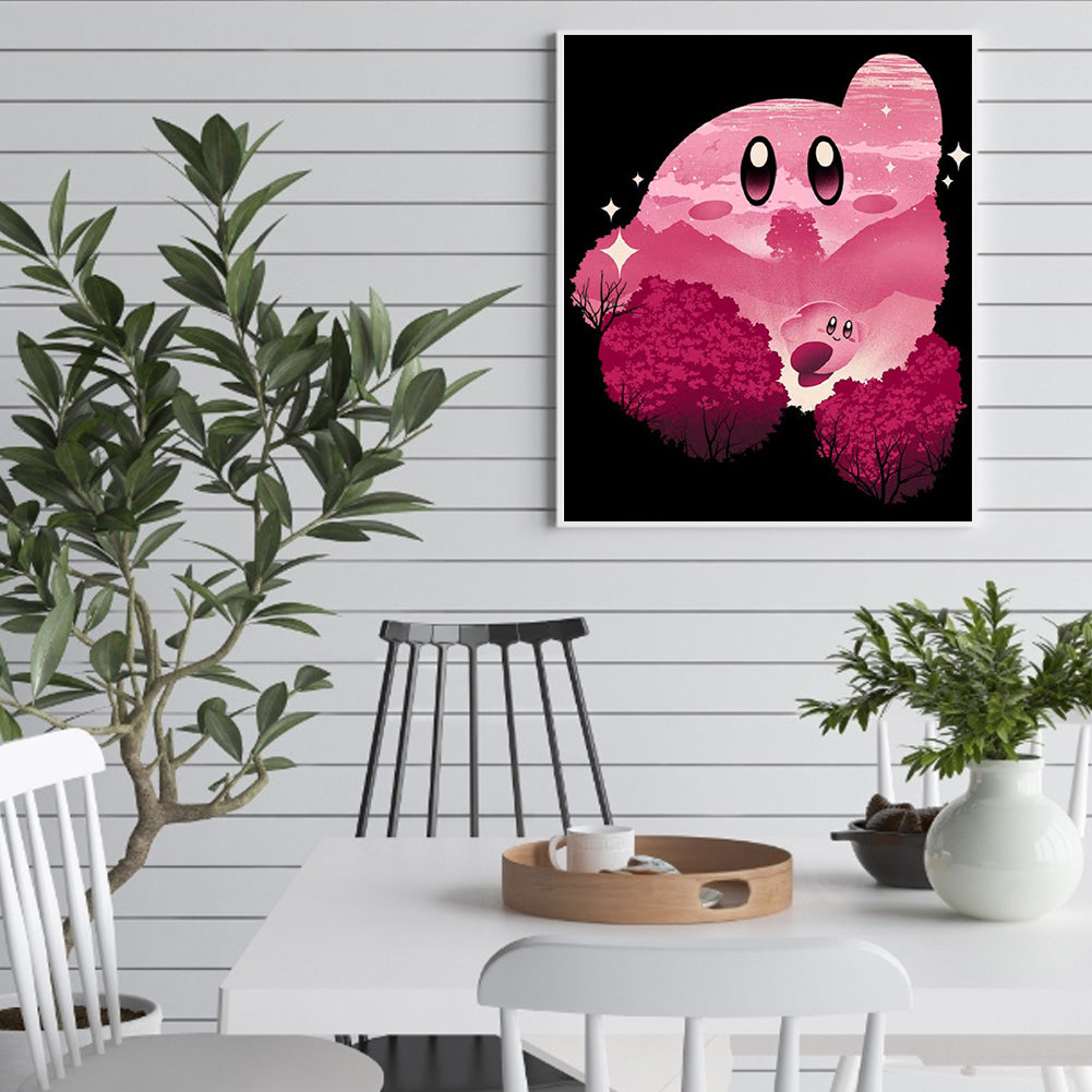Kirby Silhouette - Full Round Drill Diamond Painting 30*40CM