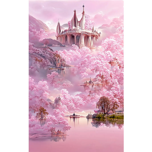 Colorful Castle Landscape - Full Round Drill Diamond Painting 50*75CM