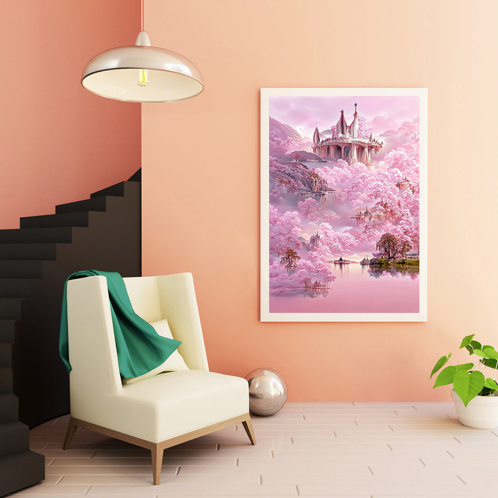 Colorful Castle Landscape - Full Round Drill Diamond Painting 50*75CM