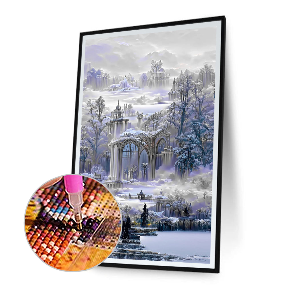 Colorful Castle Landscape - Full Round Drill Diamond Painting 50*75CM