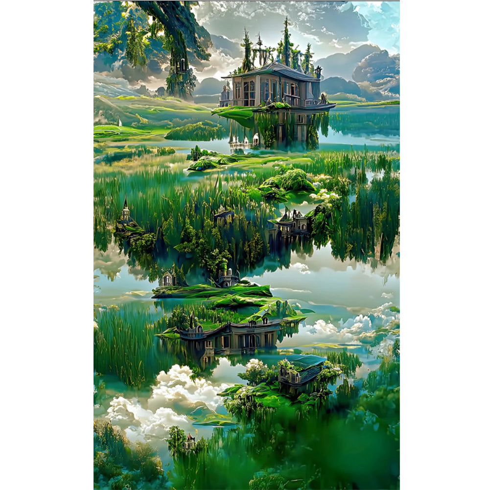 Colorful Castle Landscape - Full Round Drill Diamond Painting 50*75CM