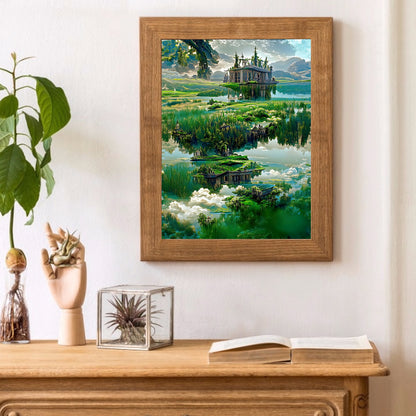 Colorful Castle Landscape - Full Round Drill Diamond Painting 50*75CM