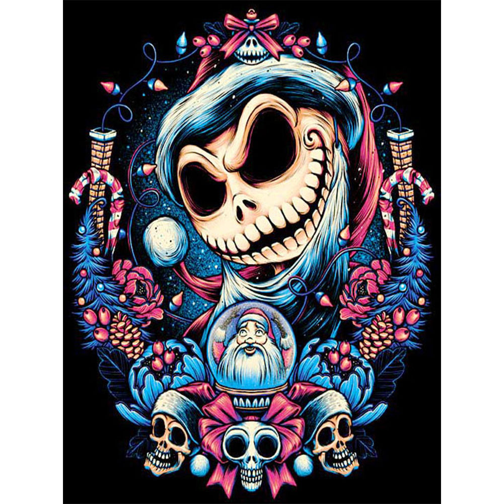 Skull Christmas Style - Full Round Drill Diamond Painting 30*40CM