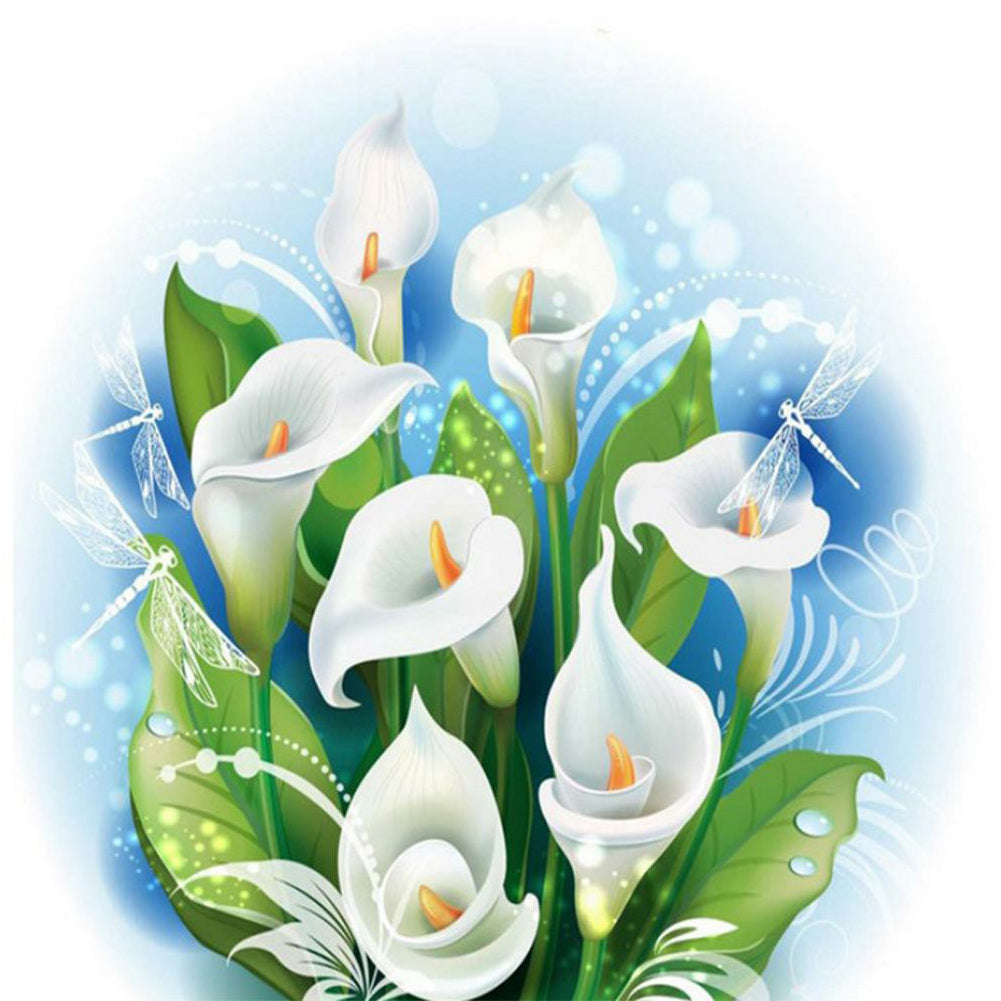 Calla Lotus Bunch - Full Round Drill Diamond Painting 40*40CM