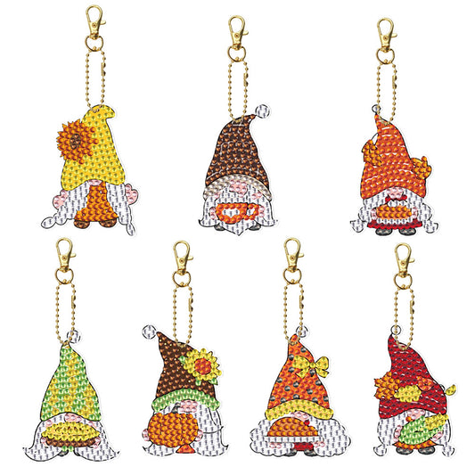 DIY Point Drill Keychains Cute Double Sided Spot Drill Drawing Keychain for Gift