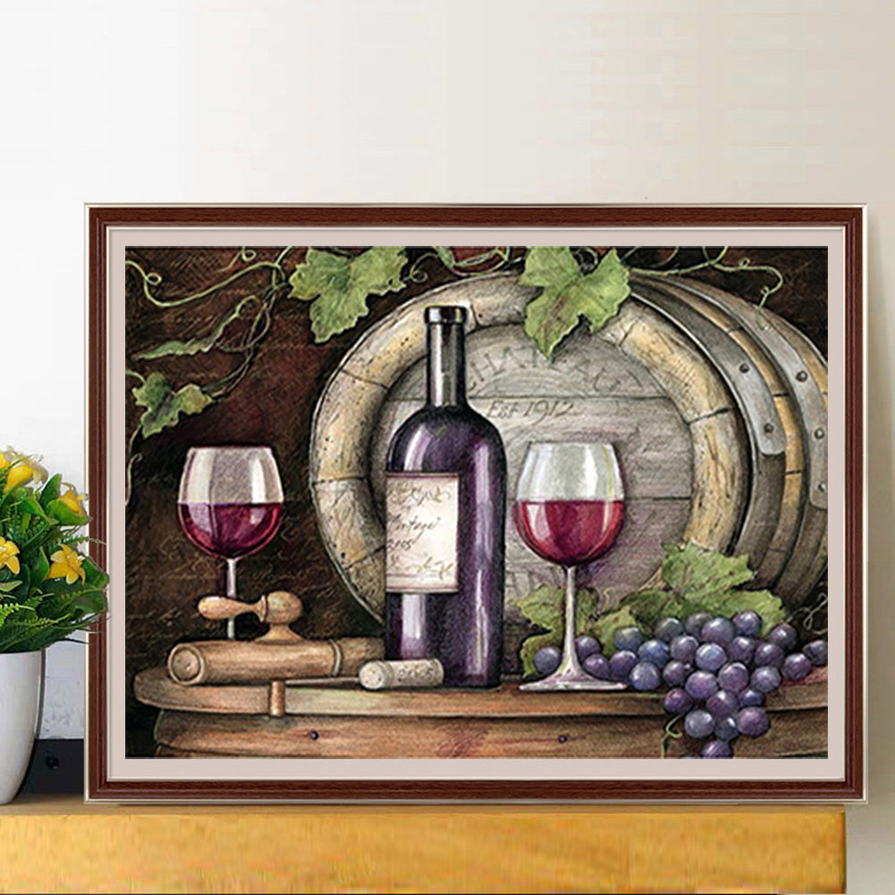 Wine - Full Round Drill Diamond Painting 60*50CM
