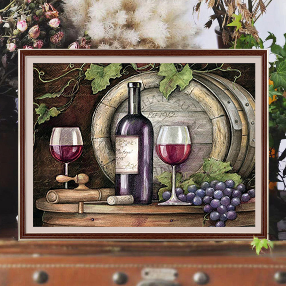 Wine - Full Round Drill Diamond Painting 60*50CM
