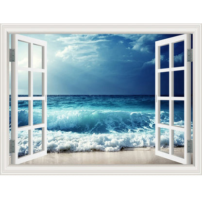 The Sea In Front Of The Window - Full Round Drill Diamond Painting 50*40CM