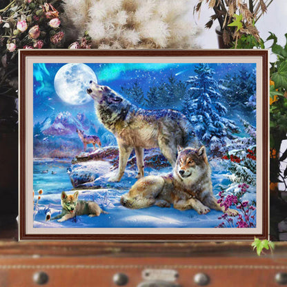 Wolf Pack - Full Round Drill Diamond Painting 50*40CM