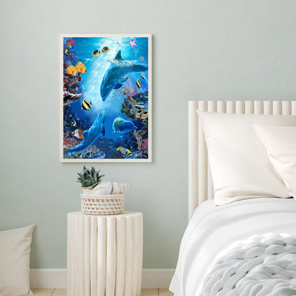 Dolphin - Full Round Drill Diamond Painting 40*50CM