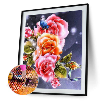 Roses And Butterflies - Full Square Drill Diamond Painting 40*50CM