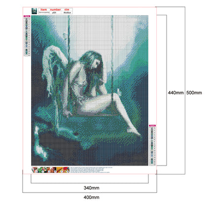 Angel On Swing - Full Square Drill Diamond Painting 40*50CM