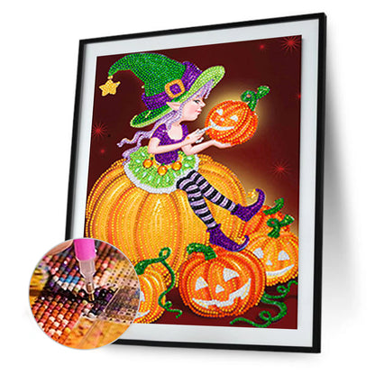 Halloween Witch - Special Shaped Drill Diamond Painting 30*40CM