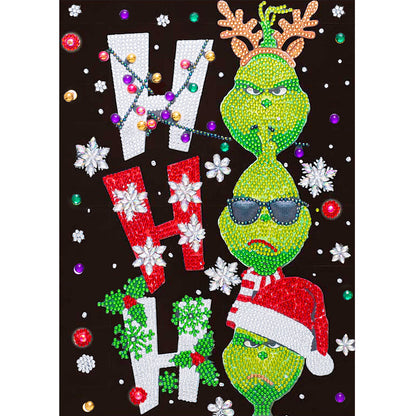 Christmas Green Monster - Special Shaped Drill Diamond Painting 30*40CM