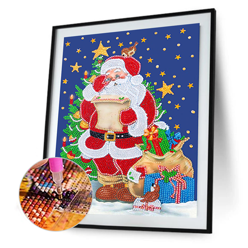 Christmas Santa Cartoon - Special Shaped Drill Diamond Painting 30*40CM