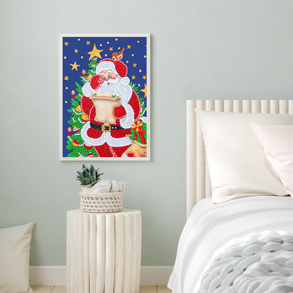 Christmas Santa Cartoon - Special Shaped Drill Diamond Painting 30*40CM