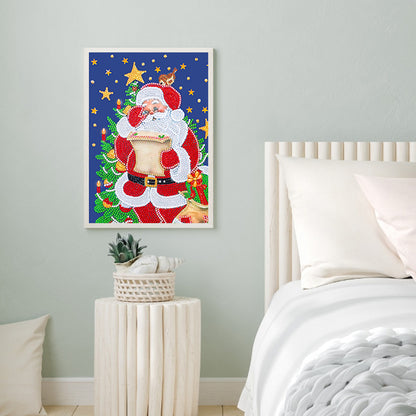 Christmas Santa Cartoon - Special Shaped Drill Diamond Painting 30*40CM