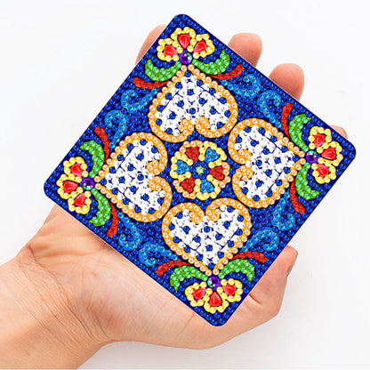 6pcs/set Mandala Square Coaster Acrylic Water Cup Pad 5D DIY for Room Decoration