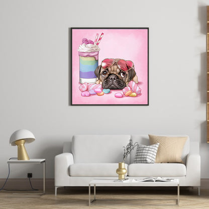 Pug - Full Round Drill Diamond Painting 30*30CM