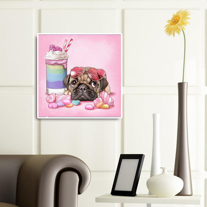 Pug - Full Round Drill Diamond Painting 30*30CM