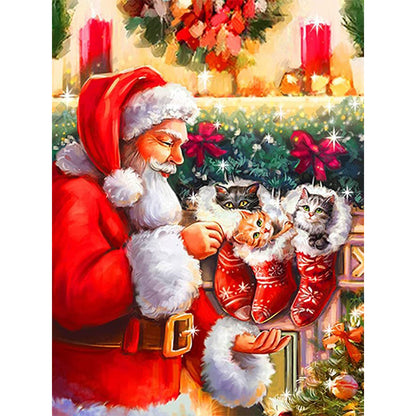 Santa Claus Delivering Gifts - Full Round Drill Diamond Painting 30*40CM