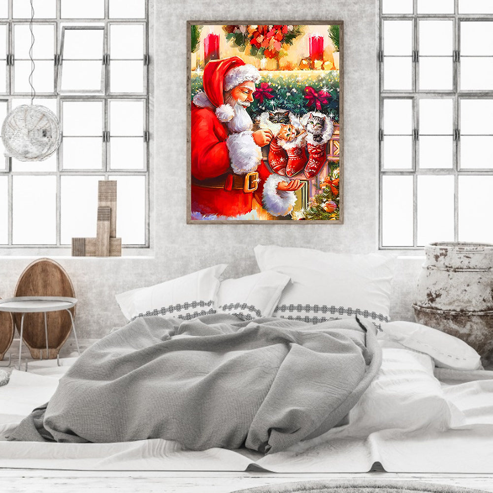 Santa Claus Delivering Gifts - Full Round Drill Diamond Painting 30*40CM